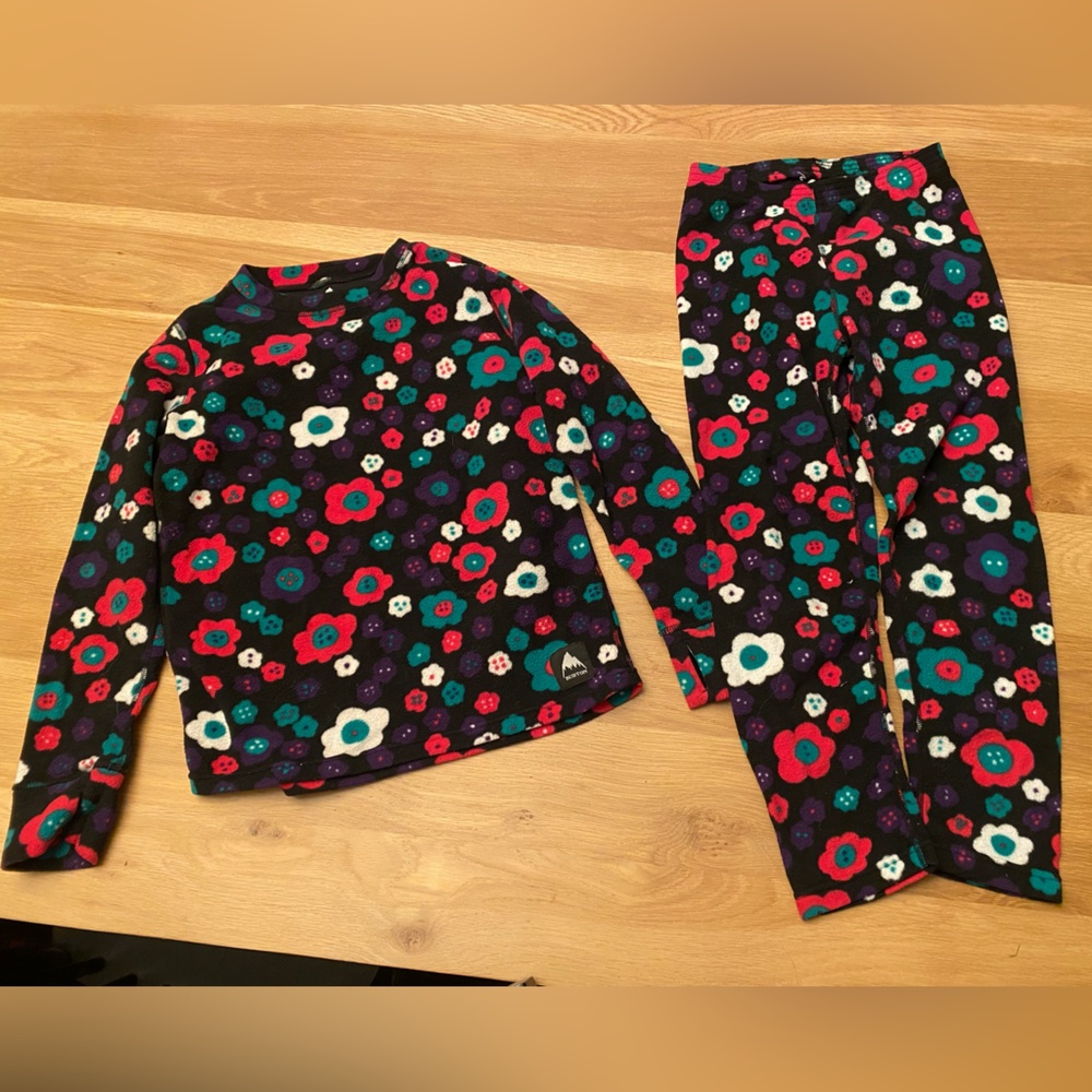 Size S - Burton Kids Fleece Base Layer Set: Flower Power